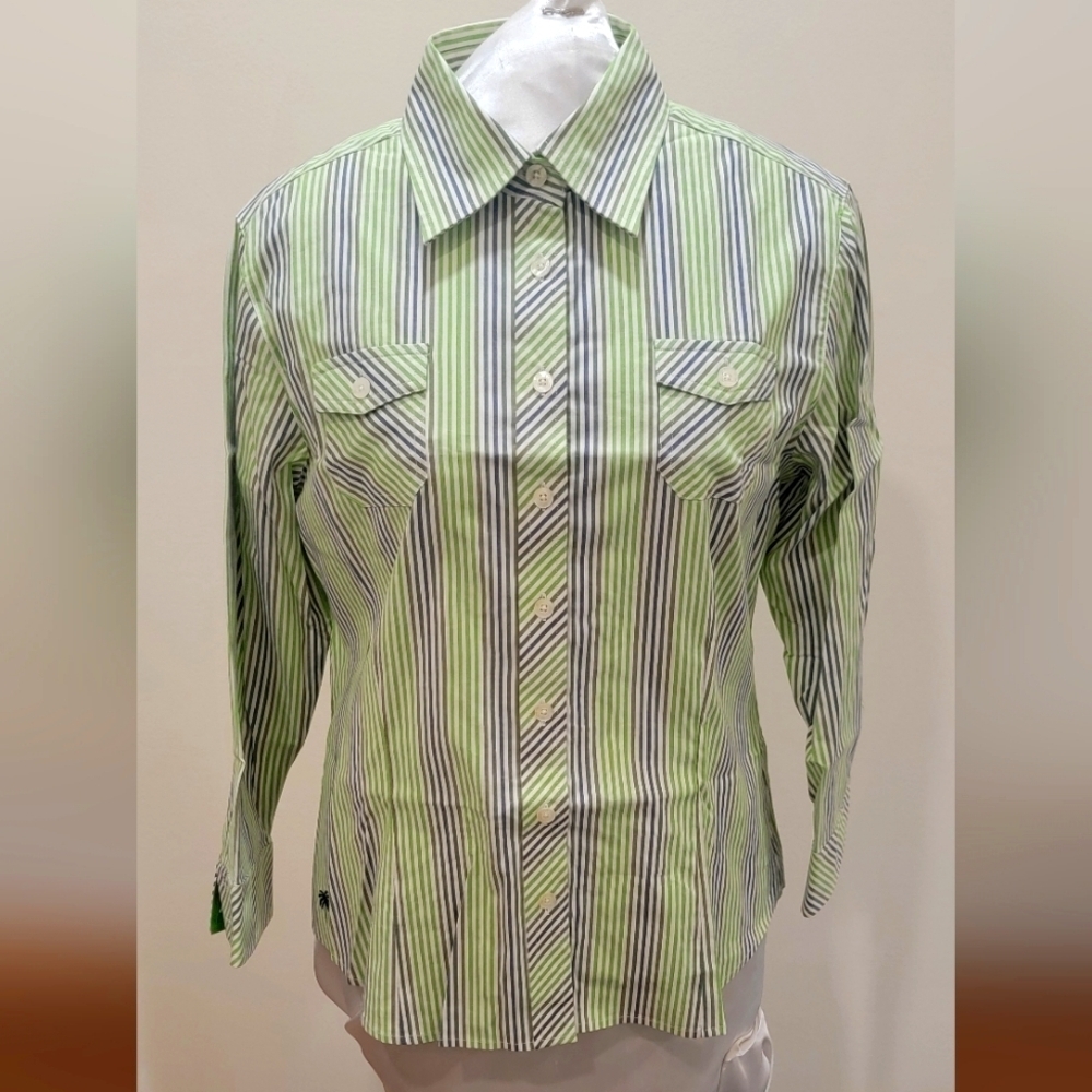 NEWw/oTAGS - LILLY PULITZER 3/4 SLEEVE BUTTON DOWN TOP SHIRT (sz 8)